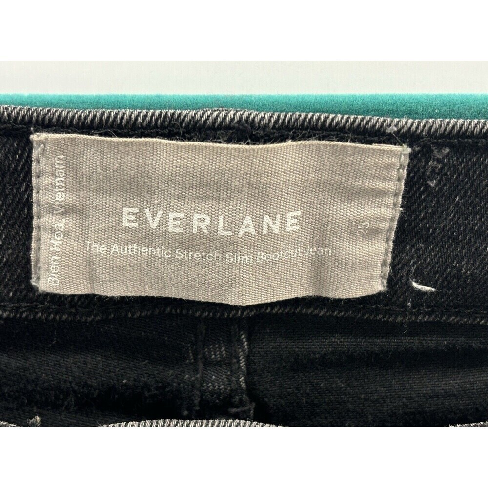 Everlane The Authentic Stretch Slim Bootcut Jeans Black Size 25 - Picture 4 of 6